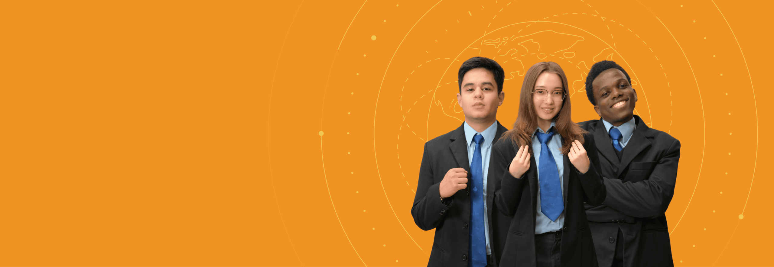 Diverse team of young professionals in business suits collaborating.